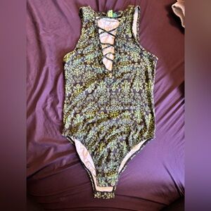 FARM Rio Green Floral bodysuit